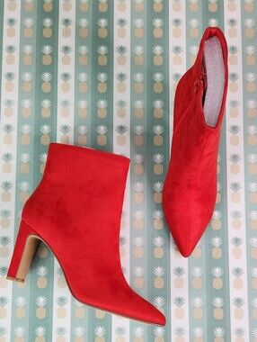 Chinese Laundry Erin Red Pointed-Toe Ankle Boots